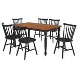 Hollyoak Rectangular Dining Set Walnut and Black