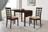 Kelso Drop Leaf Dining Table Set Cappuccino and Tan