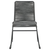 Jerome Woven Rope Stackable Side Chair Charcoal (Set of 2)