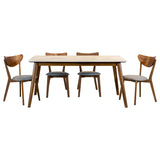 Everett Rectangular Dining Table Set Natural Walnut