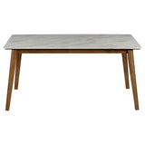 Everett Rectangular 63-inch Faux Marble Dining Table White