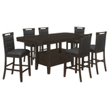 Prentiss Butterfly Leaf Dining Table Set Cappuccino