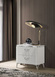Cassia 2-drawer Nightstand Bedside Table White High Gloss
