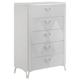 Cassia 5-drawer Bedroom Chest of Drawers White High Gloss