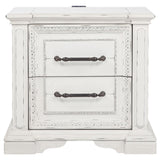 McKinney 2-drawer Nightstand with Dual USB Vintage White