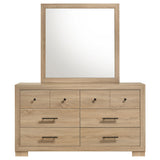 Arielle 6-drawer Bedroom Dresser with Mirror Light Oak