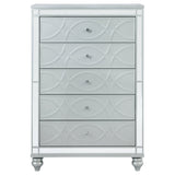 Gunnison 5-drawer Bedroom Chest Silver Metallic