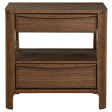 Maderia 2-drawer Nightstand Bedside Table Walnut
