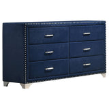 Melody 6-drawer Upholstered Dresser Grey