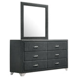 Melody 6-drawer Upholstered Dresser Grey