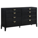 Briana 8-drawer Dresser with Mirror Black