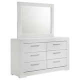Ives 6-drawer Dresser and Mirror Grey High Gloss
