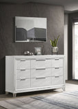 Marmore 9-drawer Dresser and LED Mirror White