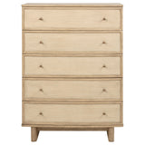 Kailani 5-drawer Bedroom Chest of Drawers Beige Oak