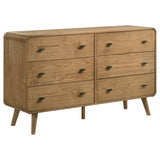 Robyn 6-drawer Bedroom Dresser and Mirror Light Ash