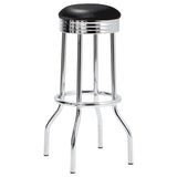 Retro Upholstered Metal Swivel Bar Stool (Set of 2)