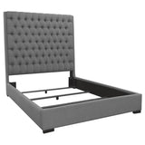 Camille Upholstered California King Panel Bed Grey