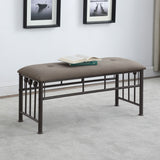 Livingston Microfiber Upholstered Bench Brown and Bronze