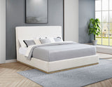 Knox Upholstered  Panel Bed Cream