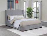 Rennes Upholstered  Wingback Platform Bed Grey