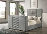 Tara 61-inch Upholstered  Panel TV Bed Grey