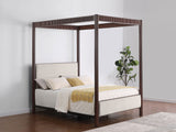 Zimmerlee 89-inch Metal  Canopy Bed Rust Brown