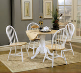 Allison Round Drop Leaf Dining Table Set White