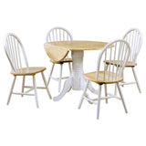 Allison Round Drop Leaf Dining Table Set White