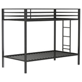Alevera Metal Bunk Bed with Ladder Black