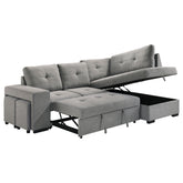 Roanne Fabric Upholstered Sleeper Sectional Sofa Grey