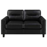 Scotland Faux Leather Upholstered Track Arm Loveseat Black