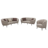 Ellorie Upholstered Curved Sofa Set Beige
