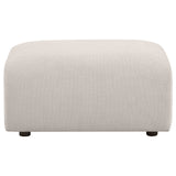 Burnett Chenille Upholstered Ottoman Ivory