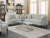 Avonlea Upholstered Sloped Arm Sofa Set Grey Fabric