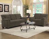 Clementine Upholstered Padded Arm Sofa Set Brown