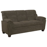 Clementine Upholstered Padded Arm Sofa Set Brown