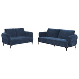 Lively Chenille Upholstered Sofa Set Blue