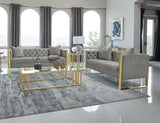 Eastbrook Velvet Upholstered Tufted Sofa Set Grey