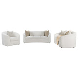 Rainn Boucle Upholstered Sloped Arm Sofa Set Latte