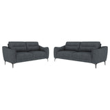 Nolan Upholstered Sofa Set Charcoal