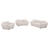 Destino Chenille Splayed Arm Sofa Set Greige
