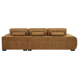 Octavia Fabric Upholstered Sectional Chaise Sofa Amber