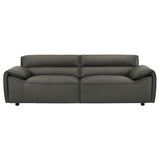 Buxton Top Grain Leather Upholstered Sofa Graphite