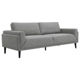 Rilynn Upholstered Track Arm Sofa Set Brown