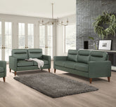 Jonah Upholstered Track Arm Sofa Set Green