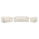 Dorset Upholstered Round Track Arm Sofa Set White