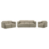 Dorset Upholstered Round Track Arm Sofa Set Brown