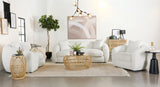Isabella Faux Sheepskin Upholstered Sofa Set Natural