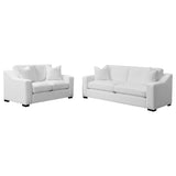 Ashlyn Upholstered Sloped Arm Sofa Set White
