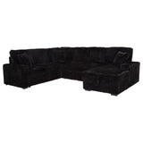 Devonshire Sleeper Sectional Sofa Storage Chaise Black